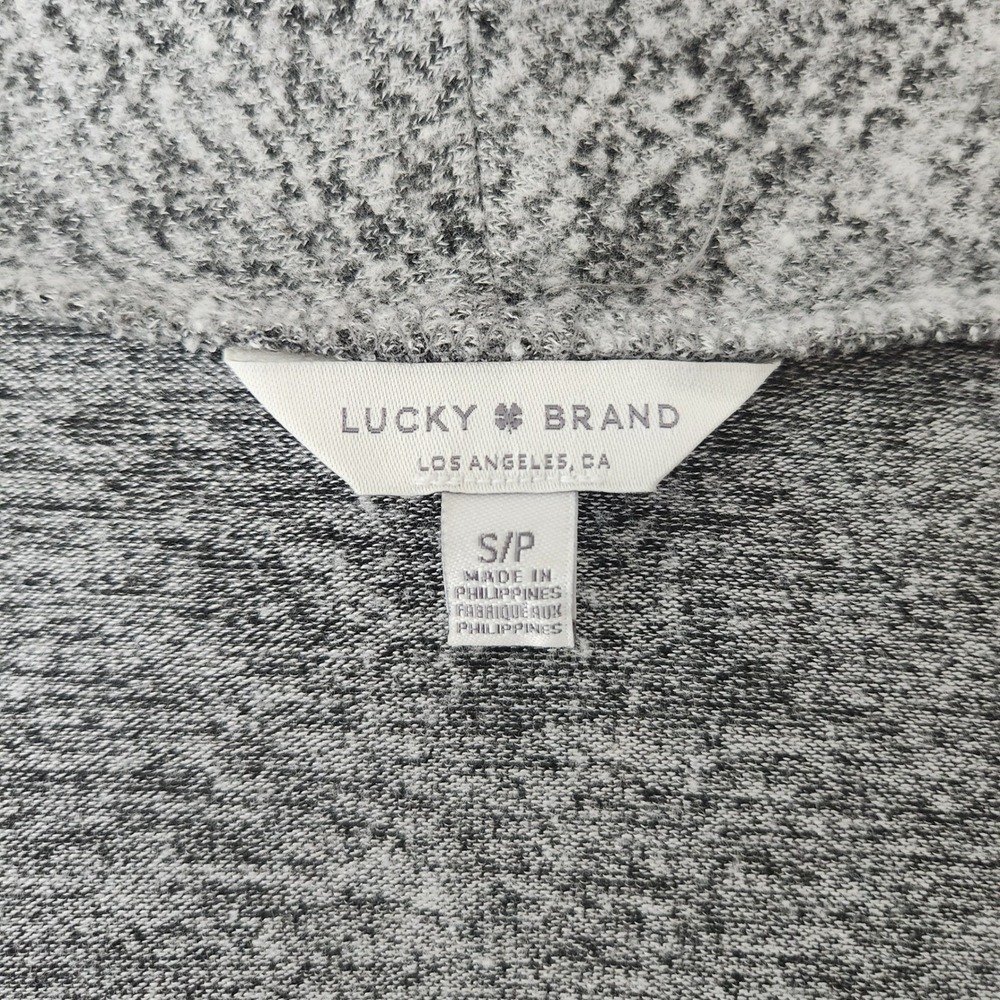 Lucky Brand Womens Grey Space Dye Waterfall Drape Front Cardigan Sweater Small - Picture 3 of 5